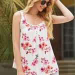 Floral Print Loose Flowy Tunic Tank Top - Zeagoo (Us Only)
