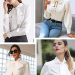 Ruffle Long Sleeve Button-Down Tunic Tops - Zeagoo (Us Only)