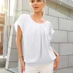 Zeagoo Women's Chiffon Lace Batwing Sleeve Blouse Tops