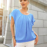 Zeagoo Women's Chiffon Lace Batwing Sleeve Blouse Tops