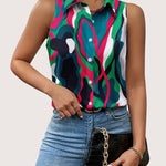 Zeagoo Sleeveless Blouses Casual Button Down Flower Tank Tops