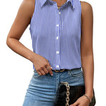 Zeagoo Sleeveless Blouses Casual Button Down Shirts