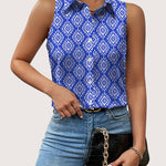 Zeagoo Sleeveless Blouses Summer Casual Button Down Shirts