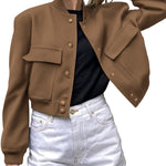 Zeagoo Women Bomber Jacket Casual Button Down Shackets