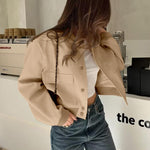 Zeagoo Women Bomber Jacket Casual Button Down Shackets