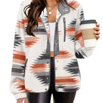 Zeagoo Women's Cozy Fleece Jacket Western Aztec Print Coat