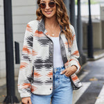 Zeagoo Women's Cozy Fleece Jacket Western Aztec Print Coat