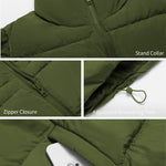 Zeagoo Women Sleeveless Warm Jackets Casual Stand Collar Puffer Vest