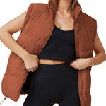 Zeagoo Women Sleeveless Warm Jackets Casual Stand Collar Puffer Vest