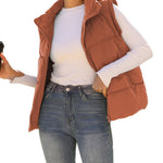 Zeagoo Women Sleeveless Warm Jackets Casual Stand Collar Puffer Vest