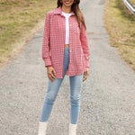 Zeagoo Long Sleeve Plaid Shirt for Women Flannel Button Down Shirts