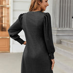 Zeagoo Women Knit Dress Puff Long Sleeve Dress