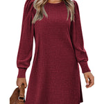 Zeagoo Women Knit Dress Puff Long Sleeve Dress