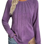 Zeagoo Women Long Sleeve Shirts Casual Pleated Tunic Blouses
