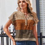 Dressy Casual Short Sleeve Henley Tops (US Only)