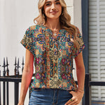 Dressy Casual Short Sleeve Henley Tops (US Only)