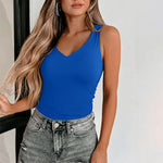 Basic Casual Double Lined V-Neck Tank Tops (US Only)