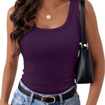 Basic Square Neck Ribbed Tank Tops (US Only)