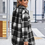 Zeagoo Plaid Shacket Jacket Button Down Trench Coats