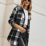 Zeagoo Plaid Shacket Jacket Button Down Trench Coats
