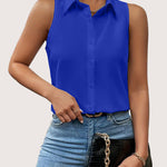 Zeagoo Sleeveless Blouses Summer Casual Button Down Shirts