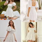 Lantern Sleeve Swing Mini Dress - Zeagoo (Us Only)