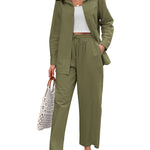 Linen Shirts Loose Long Pants Beach Outfits - Zeagoo (Us Only)