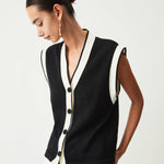 Contrast Trim Sweater Vest