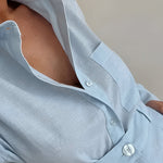 Cotton and Linen Long Sleeve Loose Shorts Set