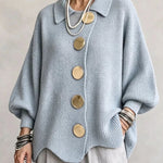 Stefany | Oversized Cardigan with Collar and Metal Buttons
