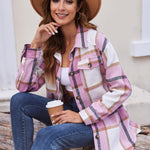 Zeagoo Plaid Shacket Jacket Button Down Trench Coats