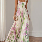 Fiora | Robe plissée d'été à imprimé fleuri romantique