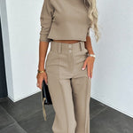 Noëlle | Ensemble moderne crop top et pantalon large
