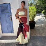 Liora | Robe longue bustier à dos nu avec imprimé fleuri