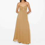 Aline | Robe longue féminine avec détail ouvert sur le devant