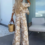 Luz | Ensemble fleuri deux pièces avec pantalon large
