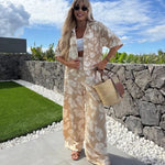 Luz | Ensemble fleuri deux pièces avec pantalon large