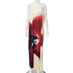 Liora | Robe longue bustier à dos nu avec imprimé fleuri