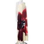 Liora | Robe longue bustier à dos nu avec imprimé fleuri