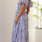 Isla | Robe longue à imprimé avec découpe à la taille