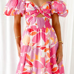 Isla | Robe longue à imprimé avec découpe à la taille
