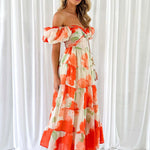 Isla | Robe longue à imprimé avec découpe à la taille