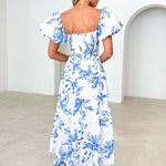 Isla | Robe longue à imprimé avec découpe à la taille