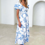 Isla | Robe longue à imprimé avec découpe à la taille