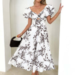 Isla | Robe longue à imprimé avec découpe à la taille