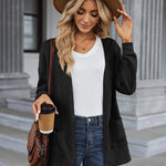 Zeagoo Women's 2023 Fall Winter Cardigan Sweaters Long Sleeve Open Front Cable Knit Outwear Coat with Pockets
