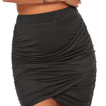 High Waist Stretch Tight Pleated Bodycon Skirt - Zeagoo (Us Only)