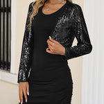 Sequin Shrug Glitter Bolero Jackets with Sparkly Blazer Long Sleeve Cropped Cardigan - Zeagoo (Us Only)