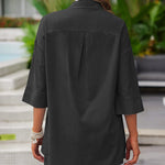 Linen Shirt Elastic Waist Casual Shorts Set - Zeagoo (Us Only)