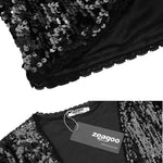 Sequin Shrug Glitter Bolero Jackets with Sparkly Blazer Long Sleeve Cropped Cardigan - Zeagoo (Us Only)
